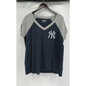 New York Yankees Baseball Shirt New Era Blue Short Sleeve Large